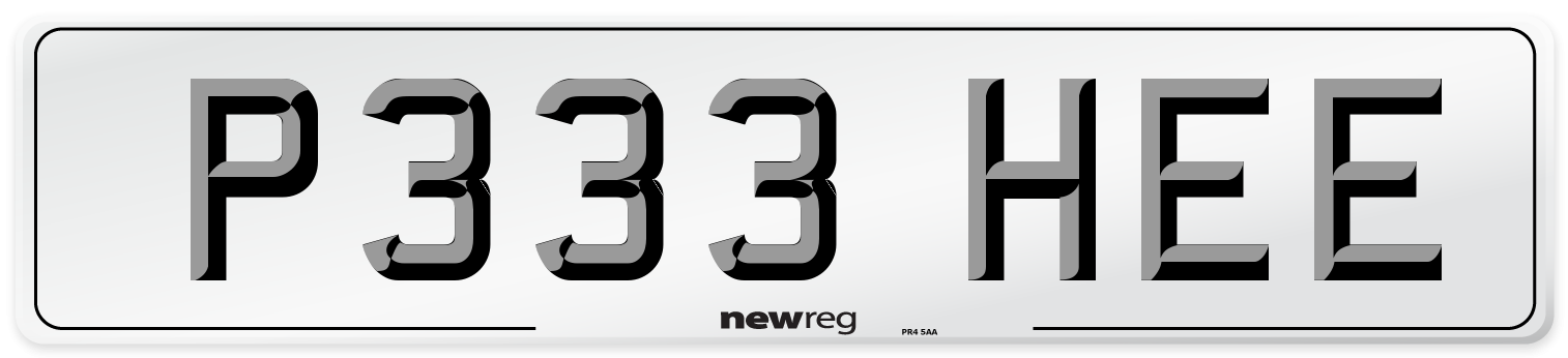 P333 HEE Number Plate from New Reg